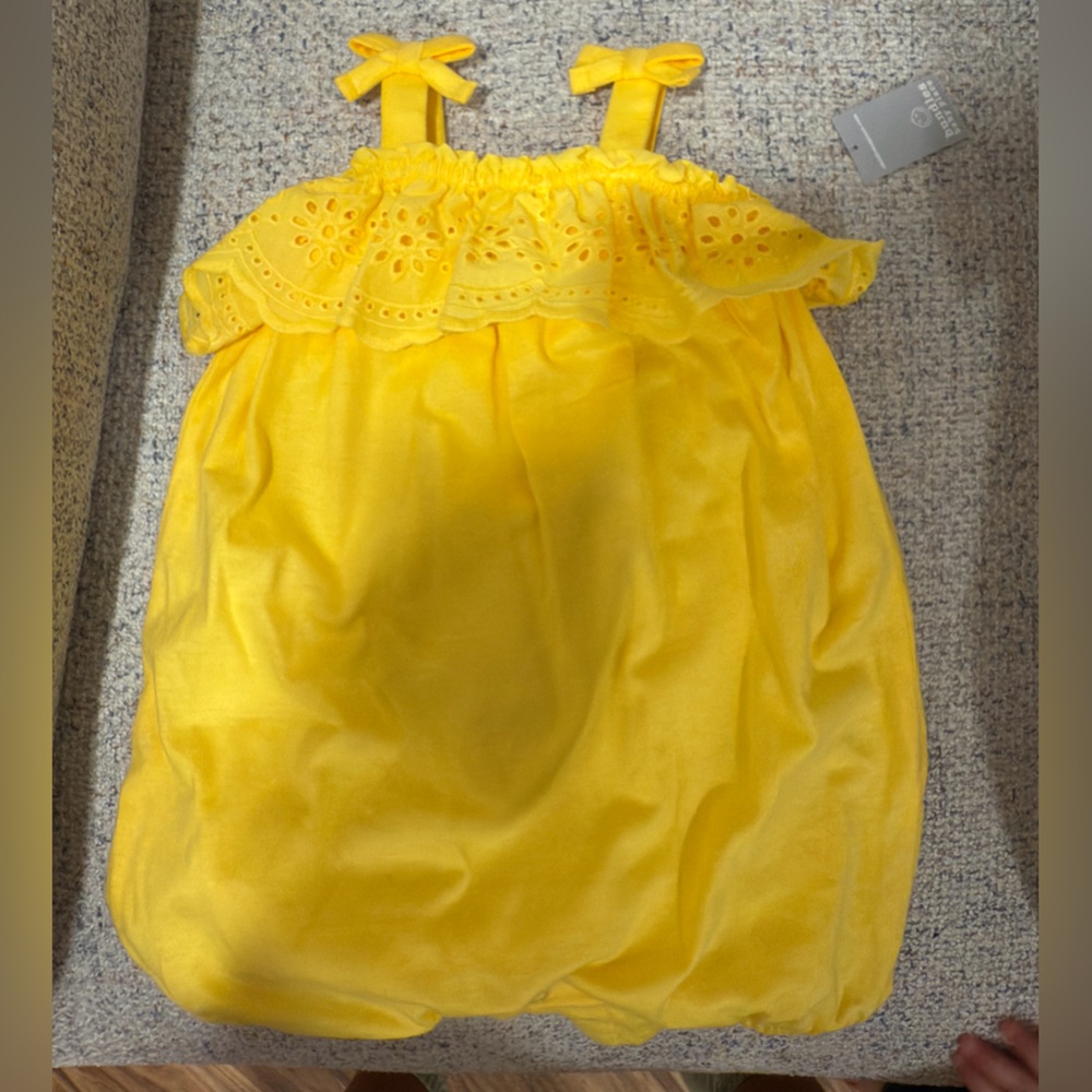 Zara Yellow Eyelet Kids One Piece